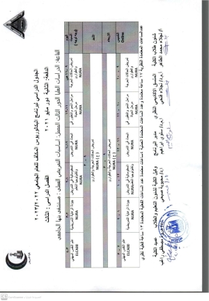 الجدول الدراسى لبرنامج المكثف فصل دراسى ثالث  للعام الجامعى 2022-2023