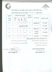 جدول تخلفات طلاب من الفرق الاعلى وعليهم مواد من الفرقة الثانية (لائحة جديدة )للعام الجامعى 2020/2021 م للفصل الدراسى الاول